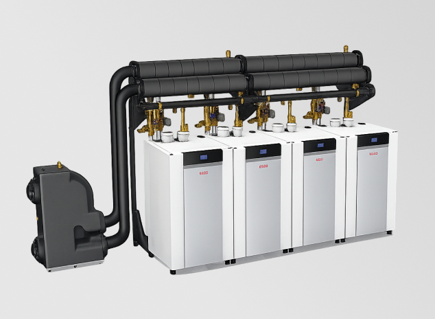 Каскад TRIGON® L PLUS — 4 котли в ряд з гідравлічним розділювачем